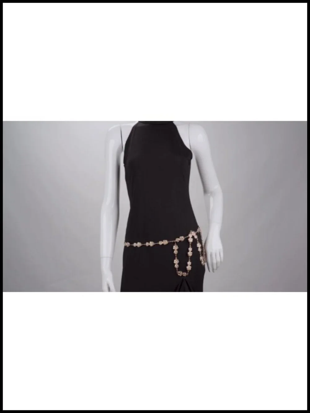 Plus Size Gold Metal Chain Belt, Chunky Body Waist Accessories, Adjustable